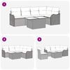vidaXL Tuin Sofa Set met kussen met kussen 6 pcs Bruin Poly Rattan