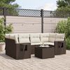 vidaXL 7-delige Loungeset met kussens poly rattan bruin
