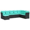 vidaXL 8-delige Loungeset met kussens poly rattan zwart