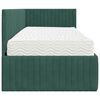 vidaXL Hoekbedframe met Matras met hoofdeinde 2 pcs Groen Fluweel