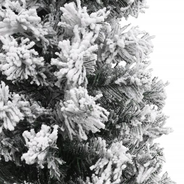vidaXL Kunstkerstboom met sneeuw smal 150 cm PVC groen