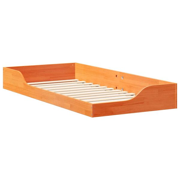vidaXL Bedframe Wasbruin 90 x 200 cm Massief grenenhout