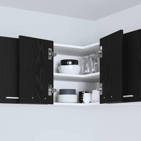 vidaXL Hangkast Zwarte Eik en Wit 57 x 57 x 40 cm Bewerkt hout