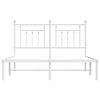 vidaXL Bedframe met hoofdbord metaal wit 150x200 cm