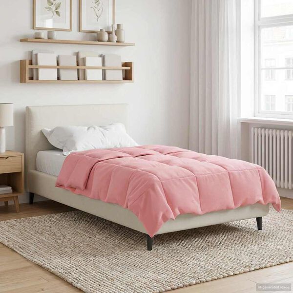 vidaXL Winter Dekbed Gekwilt Roze 155 x 220 cm Microfiber