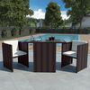 vidaXL 3-delige Bistroset met kussens poly rattan bruin