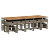 vidaXL 15-delige Tuinset met kussens poly rattan grijs