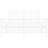vidaXL Bedframe met hoofd- en voeteneinde metaal wit 135x190 cm