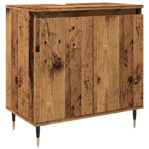 vidaXL Badkamerkast 58x33x60 cm bewerkt hout oud houtkleurig
