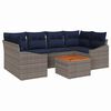 vidaXL Tuinbankenset met opslag 7 pcs Grijs en Marineblauw poly rattan