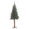 vidaXL Slanke Kerstboom Groen 150 cm PVC en massief dennenhout