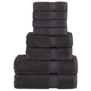 vidaXL 8-delige Handdoekenset SOLUND 600 g/m&sup2; antracietkleurig