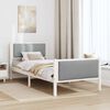 vidaXL Bedframe met hoofdeinde Lichtgrijs 90 x 190 cm Stof