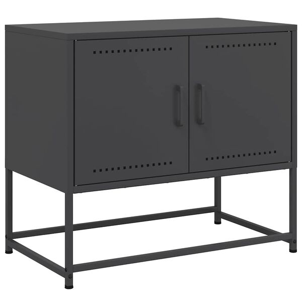 vidaXL Tv-meubel 68,5x39x60,5 cm staal zwart