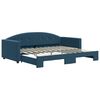 vidaXL Slaapbank met onderschuifbed 90x200 cm fluweel blauw