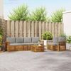 vidaXL Sofa-Sets 7 pcs Natuurlijk en Lichtgrijs Massief Acaciahout