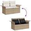 vidaXL Tuinbankenset met opslag 5 pcs Beige en Cr&egrave;me poly rattan