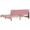 vidaXL Bedframe met LED zonder matras "Hanko" fluweel roze 180x200 cm