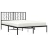 vidaXL Bedframe met hoofdbord metaal zwart 135x190 cm