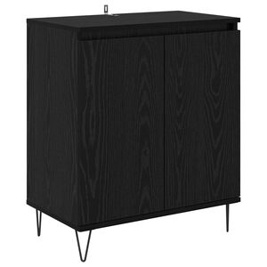 vidaXL Dressoir Zwart Eiken 60 x 35 x 70 cm Bewerkt hout