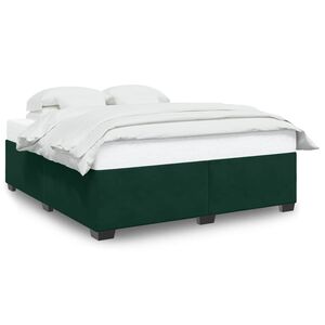 vidaXL Bedframe zonder matras 200x200 cm fluweel donkergroen