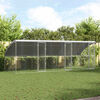 vidaXL Hondenhok met opslag 3 pcs Zilver 6 x 2 x 2 m Staal