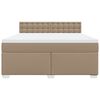 vidaXL Boxspring met matras kunstleer cappuccinokleurig 180x200 cm