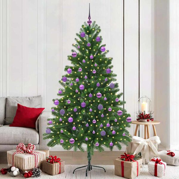 vidaXL Kerstboom met 300 LED met standaard Groen 210 cm PE