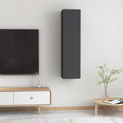 vidaXL Tv-meubelen 2 st 30,5x30x60 cm spaanplaat grijs