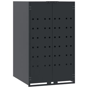 vidaXL Opbergruimte voor enkele afvalbak antraciet 69x79x117 cm staal