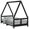 vidaXL Kinderbedframe 80x160 cm massief grenenhout zwart