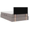 vidaXL Opbergbed met LED met matras met LED Taupe 120 x 190 cm Stof