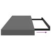 vidaXL Wandschap zwevend 80x23,5x3,8 cm MDF hoogglans grijs
