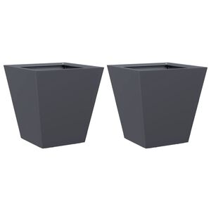 vidaXL Plantenbakken 2 st 30x30x30 cm staal antracietkleurig