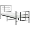 vidaXL Bedframe met hoofd- en voeteneinde metaal zwart 75x190 cm