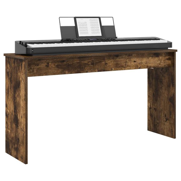 vidaXL Keyboardstand Gerookt eiken 120 x 32 x 64 cm Bewerkt hout