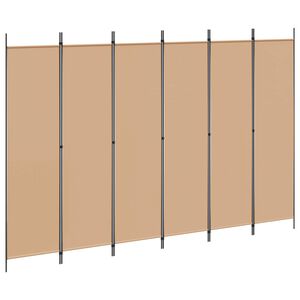 vidaXL 6-Panelen Kamerscherm Beige 300 x 200 cm Stof