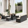 vidaXL Tuin Sofa Set met kussen met opslag 8 pcs Zwart en Cr&egrave;me