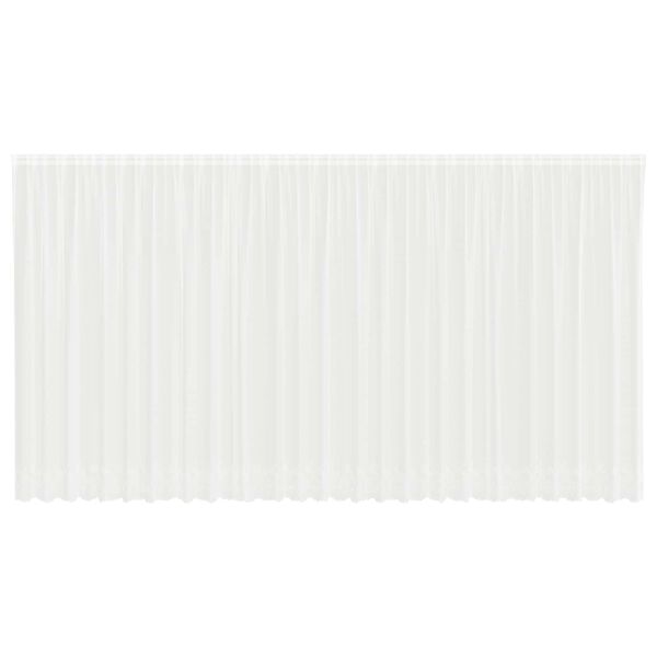 vidaXL Kantgordijn met gordijnen Bloemen Wit 200 x 750 cm Polyester