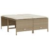 vidaXL 5-delige Loungeset met kussens poly rattan beige