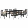 vidaXL Tuin eettafelset 9 st Zwart Rattan