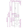 vidaXL Hoge kast 34,5x34x180 cm bewerkt hout gerookt eikenkleurig