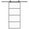 vidaXL Schuifdeur met beslagset 90x205 cm ESG glas zwart