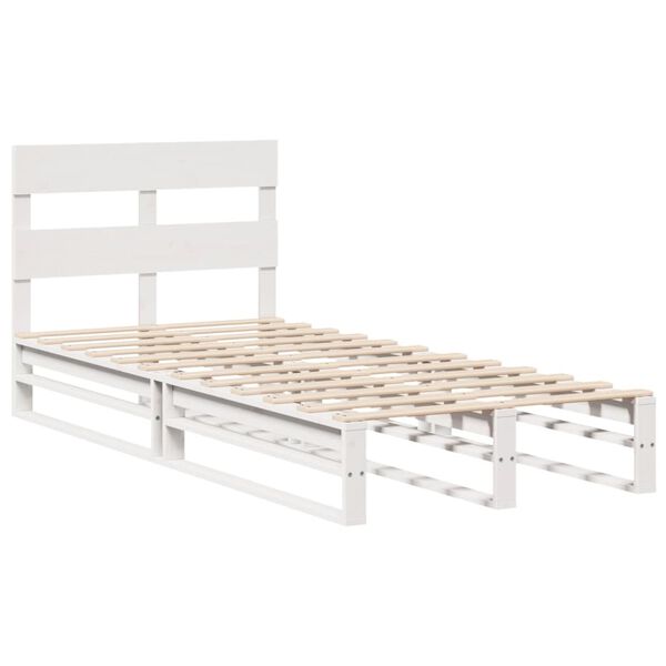 vidaXL Bedframe zonder matras massief grenenhout wit 140x200 cm