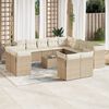 vidaXL 14-delige Loungeset met kussens poly rattan beige
