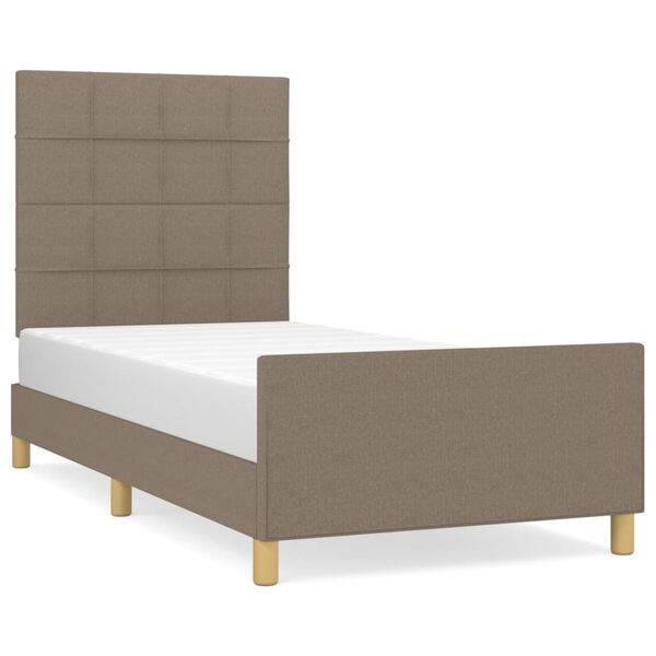 vidaXL Bedframe zonder matras 100x200 cm stof taupe