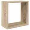 vidaXL Wandschappen kubus 2 st 30x15x30 cm wit en sonoma eikenkleurig
