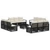 vidaXL Tuinbankenset 13 st Zwart poly rattan