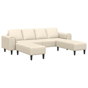 vidaXL Bank Cr&egrave;me 250 x 188 x 76 cm Katoen Stof