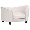 vidaXL Hondenbank 69x49x40 cm pluche en kunstleer cr&egrave;mekleurig